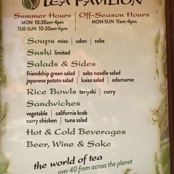 Tea Pavilion - Food menu - Japanese Near Me - San Diego, California Tea Pavilion - Food menu - Japanese Near Me - San Diego, California