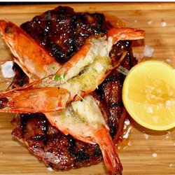 500 Degrees - Scotch fillet with grilled prawns