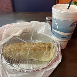 Large size burrito and Horchata Large size burrito and Horchata