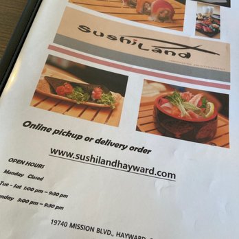 Sushiland - Menu - Japanese Near Me - Hayward, California Sushiland - Menu - Japanese Near Me - Hayward, California