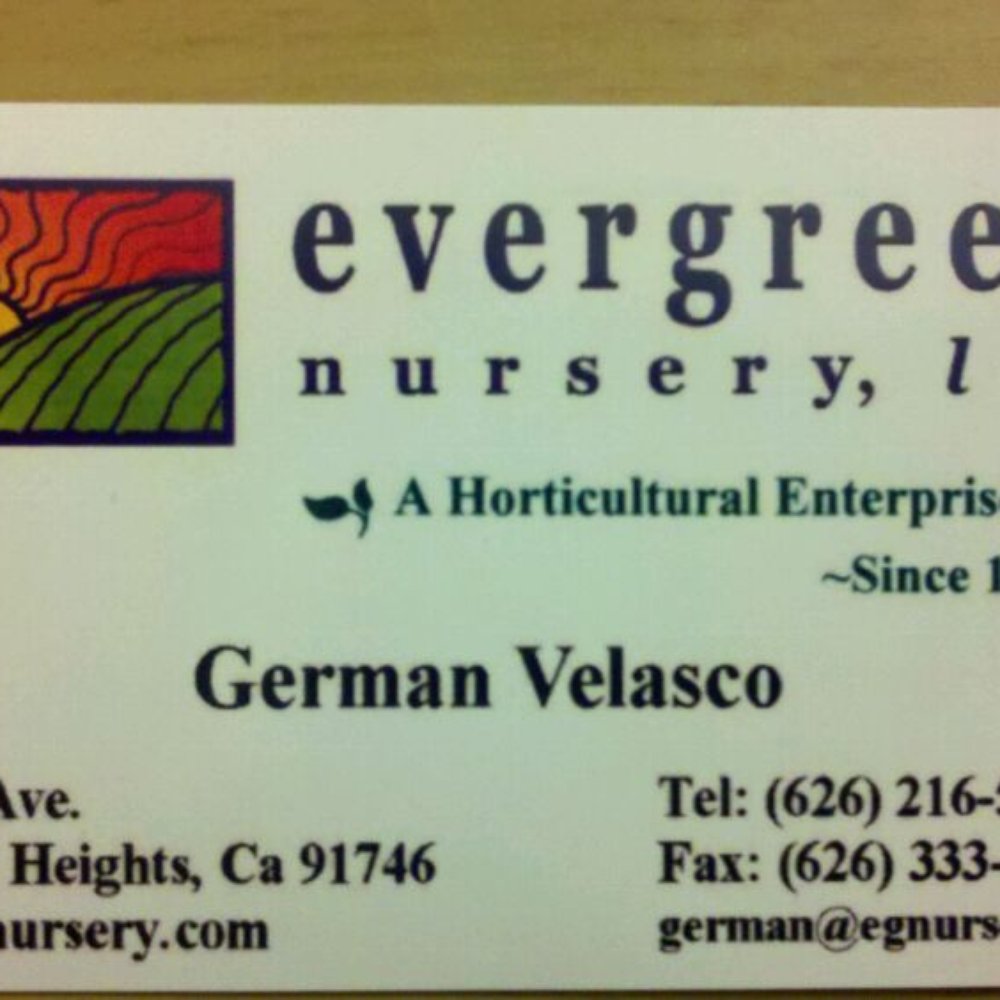 Evergreen Nursery - business card for evergreen nursery - Landscaping Near Me - Avocado Heights, California