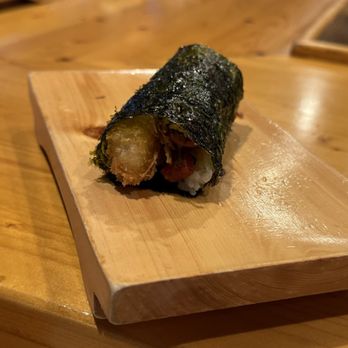 Hatsuyuki Handroll Bar - Spicy Tuna Handroll (w/ Shrimp Katsu, Fried Onion, and Korean Seaweed) - Sushi Bars Near Me - Fort Worth, Texas Hatsuyuki Handroll Bar - Spicy Tuna Handroll (w/ Shrimp Katsu, Fried Onion, and Korean Seaweed) - Sushi Bars Near Me - Fort Worth, Texas