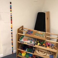 Garden Path School for Young Learners - 'manipulatives' shelf and How Tall Are You? chart (with unifix cubes as the measuring unit)