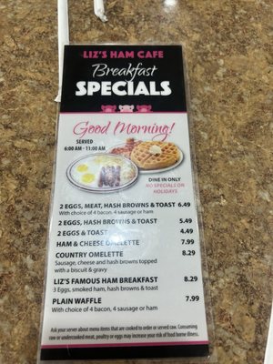 Menu photo 6 Liz's Ham Cafe Fraser, MI