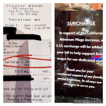 Sizzler - SURCHARGE FEE 3.5%! - Seafood Near Me - Yuba City, California Sizzler - SURCHARGE FEE 3.5%! - Seafood Near Me - Yuba City, California