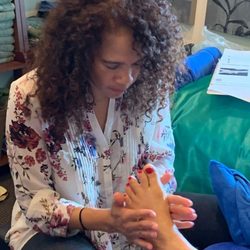 Senergy - Foot reflexology in action.