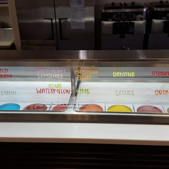 Photo of Kups Italian Ice - Westminster, CA, United States. The various ice flavors, some waffle cones, some cups...