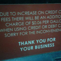 US Gas - ...so then maybe list a cash price on your sign so as not to mislead...
