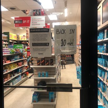 GNC - This place is seriously unprofessional. I drove 45 minutes here to find this sign on the door. I waited another 45 minutes! - Health Markets Near Me - Maple Grove, Minnesota