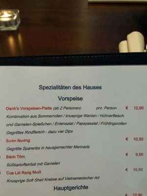 Menu photo 2 Oanh Munich, BY Menu photo 2 Oanh Munich, BY