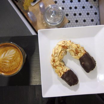 Slow By Slow Coffee - Cortado and almond horn - Coffee & Tea Near Me - Boise, Idaho Slow By Slow Coffee - Cortado and almond horn - Coffee & Tea Near Me - Boise, Idaho