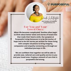 Purposeful Living Homecare - For Our You and Our Loved Ones. Providing Exceptional Service Since 2017.