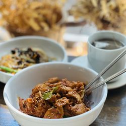 Sunhee's Farm and Kitchen - House Chicken with a gochujang and soy-based marinade.