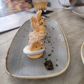 Red Rooster Overtown - Deviled eggs with caviar on side - Cocktail Bars Near Me - Miami, Florida Red Rooster Overtown - Deviled eggs with caviar on side - Cocktail Bars Near Me - Miami, Florida