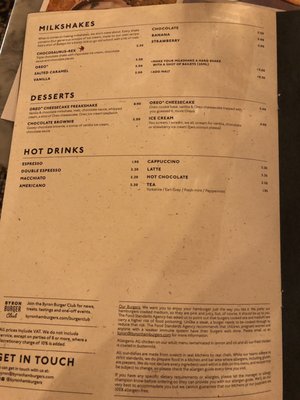 Menu photo 2 Byron London, XGL Menu photo 2 Byron London, XGL