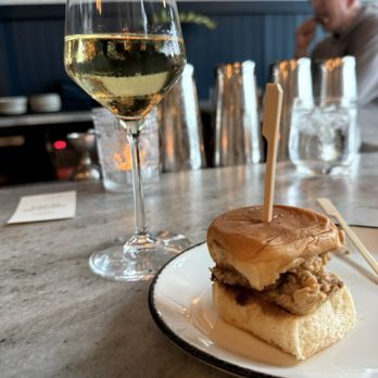 The Archer - Perfect little Fried oyster sliders $5 at hh with a nice crisp white - American Near Me - Charleston, South Carolina The Archer - Perfect little Fried oyster sliders $5 at hh with a nice crisp white - American Near Me - Charleston, South Carolina