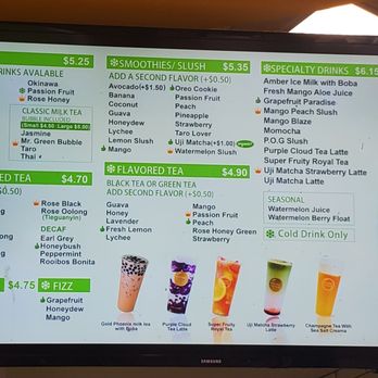 Mr. Green Bubble - Menu - Bubble Tea Near Me - Walnut Creek, California