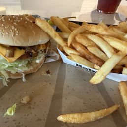 Charburger with Cheese & French Fries