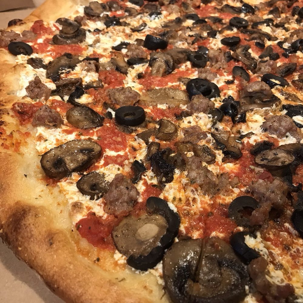 Large sausage, olive & fresh garlic. Large sausage, olive & fresh garlic.