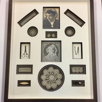 Custom Framing & Design - Memorabilia Shadowbox with crocheted doilies - Framing Near Me - Crestview, Florida