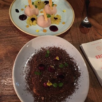 Casita Andina - Purple corn panacotta and Dulce de leche con cafe - Peruvian Near Me - Soho, XGL
