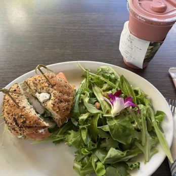 Island Vintage Coffee - Lox of begal with salad and Kauai smoothie - Coffee & Tea Near Me - Kapolei, Hawaii Island Vintage Coffee - Lox of begal with salad and Kauai smoothie - Coffee & Tea Near Me - Kapolei, Hawaii