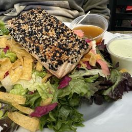 sesame crusted salmon is always a hit! sesame crusted salmon is always a hit!