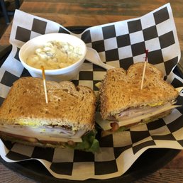 Brown Bag Club and potato salad. Brown Bag Club and potato salad.