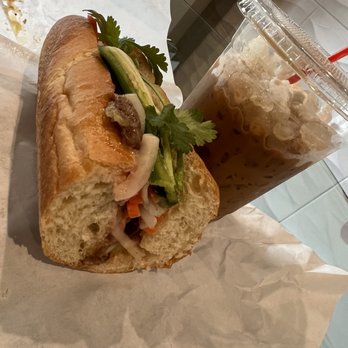 Cafe Thao Mi - Beef BBQ Bang mi and Small Vietnamese Ice Coffee 12oz - Vietnamese Near Me - Salt Lake City, Utah Cafe Thao Mi - Beef BBQ Bang mi and Small Vietnamese Ice Coffee 12oz - Vietnamese Near Me - Salt Lake City, Utah