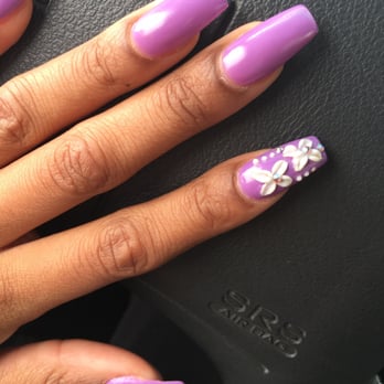 Envy Nails - Lilac color with 3D design $53 - Nail Salons Near Me - Oakland, California Envy Nails - Lilac color with 3D design $53 - Nail Salons Near Me - Oakland, California