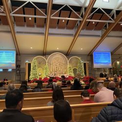 St Martha Catholic Church - Altar of the church on Christmas Vigil Mass