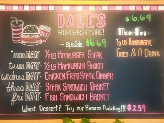 Menu photo 5 Dale's Burgers And More Quinlan, TX