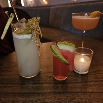Melrose - Peach martini, hibiscus shot, passionfruit colada - Cocktail Bars Near Me - Houston, Texas Melrose - Peach martini, hibiscus shot, passionfruit colada - Cocktail Bars Near Me - Houston, Texas