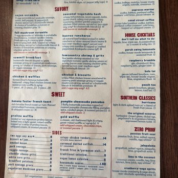 Screen Door Eastside - Menu - Southern Near Me - Portland, Oregon