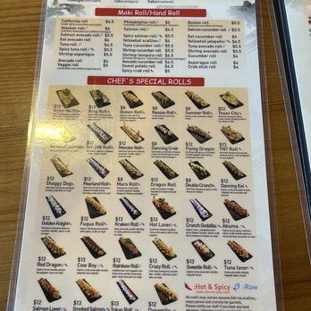 Edo Japan - Back of the menu - Sushi Bars Near Me - Pearland, Texas
