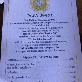 Petit Soleil - Sweets and coffee menu - Breakfast & Brunch Near Me - Napa, California