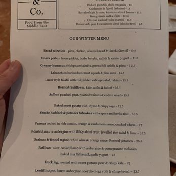 Honey & Co. - Menu - Middle Eastern Near Me - London, XGL