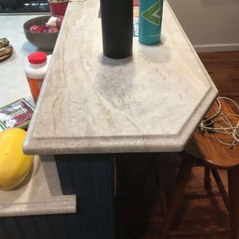 Block Tops - Dog-earred bartop and botched countertop below - Countertop Installation Near Me - Sacramento, California Block Tops - Dog-earred bartop and botched countertop below - Countertop Installation Near Me - Sacramento, California