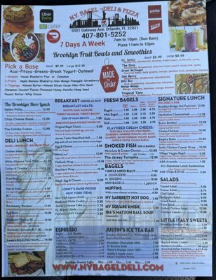 Menu photo 2 NY Bagel & Deli Orlando, FL Menu photo 2 NY Bagel & Deli Orlando, FL