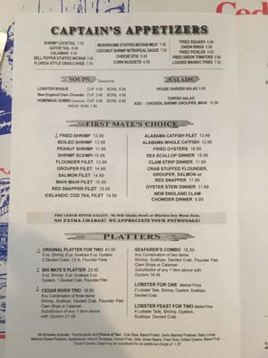Menu photo 6 Cedar River Seafood Inverness, FL Menu photo 6 Cedar River Seafood Inverness, FL
