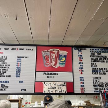 Passmore's - a menu for a fast food restaurant - Grocery Near Me - Rock Hill, South Carolina