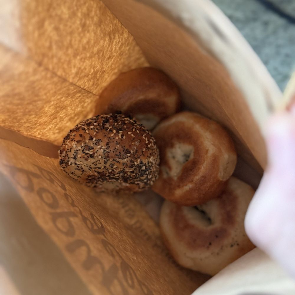 PopUp Bagels - Ah, here's the answer to what's inside the bag. - Bagels Near Me - Fairfield, Connecticut