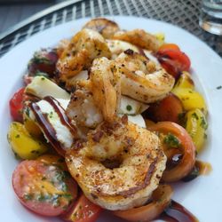 Tavern at Towne Lake - Caprese Salad 1/2 size with shrimp.