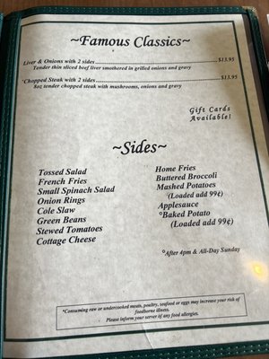 Menu photo 2 Meadows Restaurant Springfield, OH