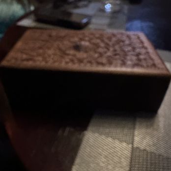 Sassella - The check is saved in this beautiful box. - Italian Near Me - Santa Fe, New Mexico