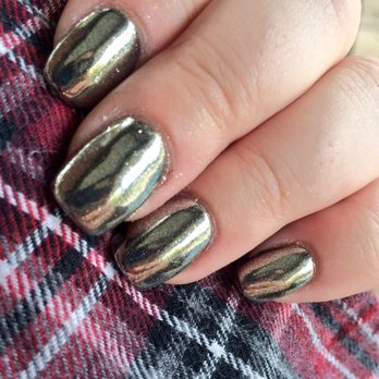Nu Image Nails Spa - Silver chrome on black no chip - Hair Removal Near Me - Chicago, Illinois Nu Image Nails Spa - Silver chrome on black no chip - Hair Removal Near Me - Chicago, Illinois