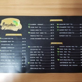 Presotea - Menu - Bubble Tea Near Me - Elk Grove, California