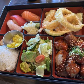 Sushiko - 3-item bento:
Nigiri, tempura, pork belly - Sushi Bars Near Me - Rohnert Park, California Sushiko - 3-item bento:
Nigiri, tempura, pork belly - Sushi Bars Near Me - Rohnert Park, California