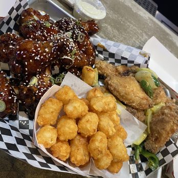The Monster Wings - Left: teriyaki right: salt and pepper - Chicken Wings Near Me - Concord, California