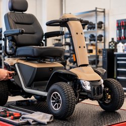 Power Mobility & Lifts - Routine service and repairs can help keep mobility equipment operating properly. This image illustrates hands-on mobility sco...